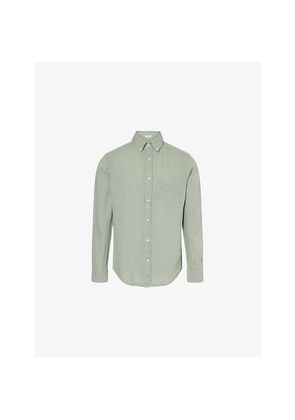 Mens Gant Logo-Embroidered Regular-Fit Linen Shirt
