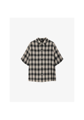 Mens Allsaints Shadow Logo-Embroidered Checked Cotton Shirt