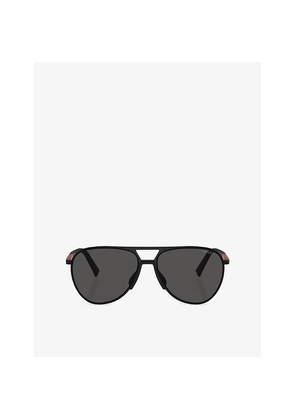Prada Linea Rossa Ps 53Zs Aviator-Frame Metal Sunglasses