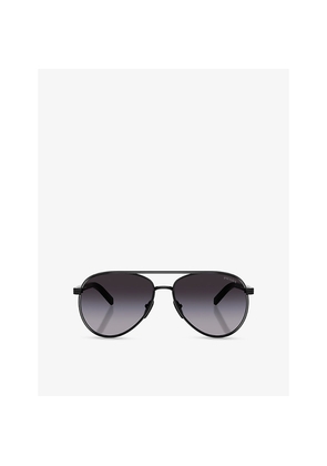 Womens Prada Pr B57S Pilot-Frame Metal Sunglasses