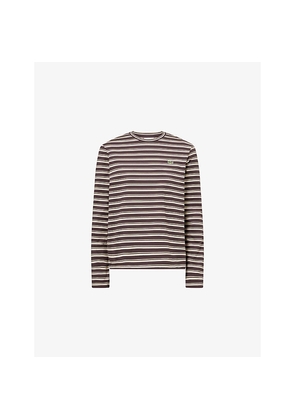 Womens Lacoste Logo-Embroidered Striped Cotton T-Shirt