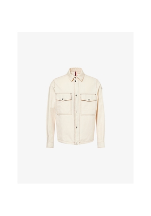 Mens Moncler Watagua Logo-Patch Cotton-And-Linen Shirt Jacket