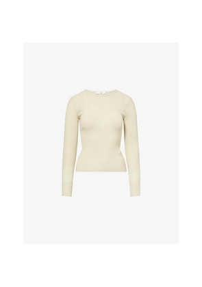 Womens Frame The Dimensional Long-Sleeve Mesh Top