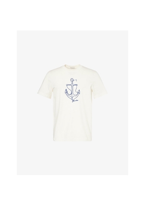 Mens Moncler Anchor Embroidered Cotton T-Shirt