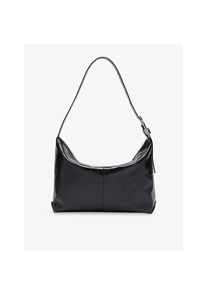 Womens Whistles Ring-Embellished Leather Shoulder Bag