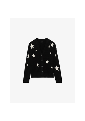 Womens Zadig&Voltaire Mirkaz Star-Motif Cashmere Cardigan