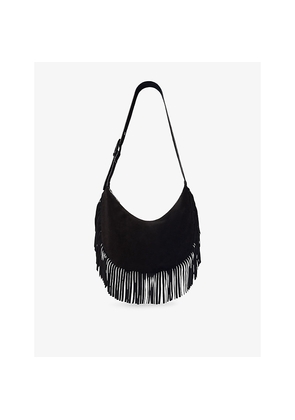 Womens Whistles Sia Fringed Suede Cross-Body Bag