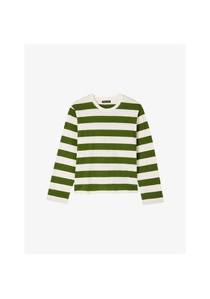 Womens Whistles Striped Relaxed-Fit Cotton T-Shirt