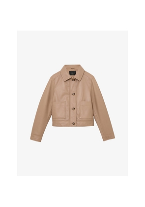 Womens Reiss Sonny Leather Trucker Jacket