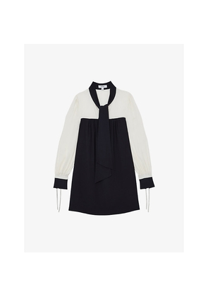 Womens Reiss Cam Colour-Block Woven Mini Dress