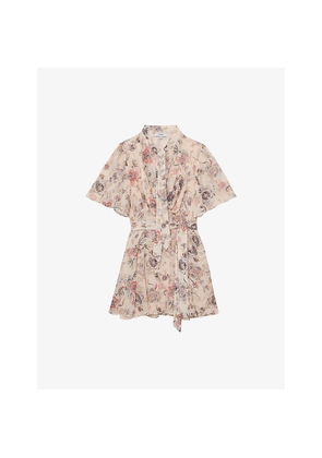 Womens Reiss Luna Floral-Print Woven Mini Dress