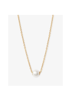 Womens Astley Clarke Luna Mini 14ct Yellow-Gold and Freshwater Pearl Pendant Necklace