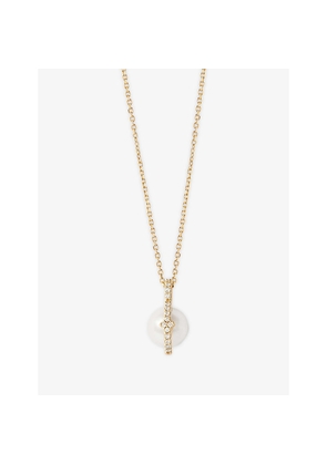 Womens Astley Clarke Luna 14ct Yellow-Gold, 0.062ct Lab-Grown Diamond and Freshwater Pearl Pendant Necklace