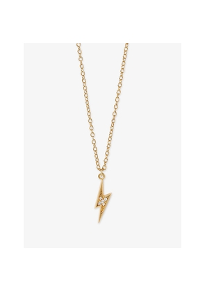 Womens Astley Clarke Celestial Lightning 18ct Yellow Gold Vermeil and White Sapphire Pendant Necklace
