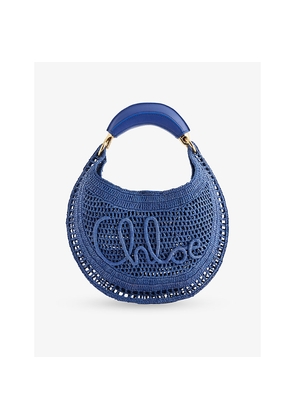 Womens Chloe Summer Banana Raffia Top-Handle Bag