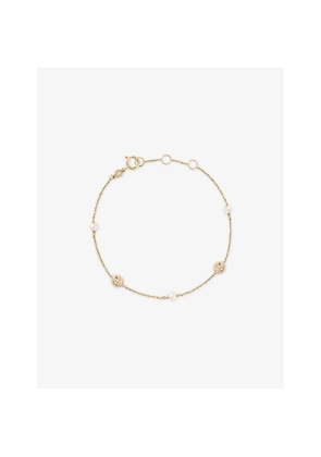 Womens Astley Clarke Luna 14ct Yellow-Gold, 0.062ct Lab-Grown Diamond and Freshwater Pearl Bracelet