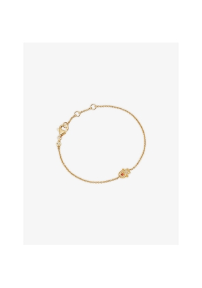 Womens Astley Clarke Celestial Hamsa Hand 18ct Yellow Gold Vermeil, Carnelian and White Sapphire Bracelet