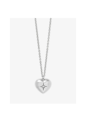 Womens Astley Clarke Mini Heart Sterling-Silver and White Sapphire Locket Necklace