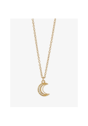Womens Astley Clarke Celestial Moon 18ct Yellow Gold Vermeil and White Sapphire Pendant Necklace
