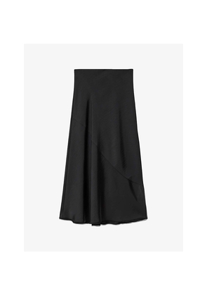 Womens Allsaints Darya Bias-Cut Satin Maxi Skirt
