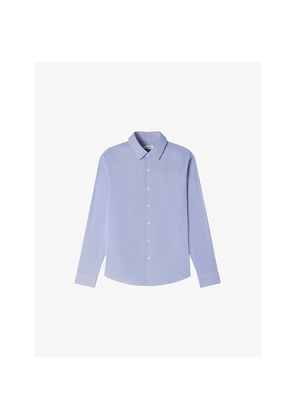 Mens Sandro Striped Long-Sleeved Cotton-Blend Shirt