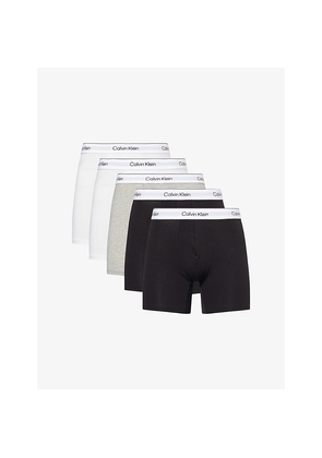 Mens Calvin Klein Icon Pack Of Five Stretch-Cotton Boxer Briefs