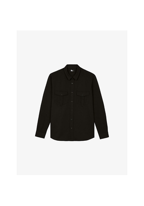 Mens The Kooples Chest-Pocket Long-Sleeved Stretch-Woven Shirt