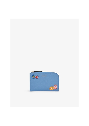 Womens Smythson Panama Stickers Small Leather Pouch