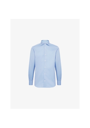 Mens Boggi Point-Collar Slim Fit Cotton-Twill  Shirt