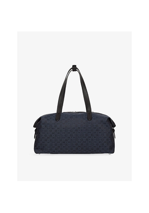 Mens Smythson Monogram-Stamp Small Canvas Travel Bag