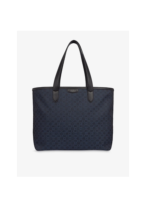 Smythson Monogram-Stamp Canvas Tote Bag