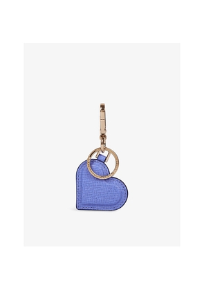 Womens Smythson Panama Heart Leather Keyring