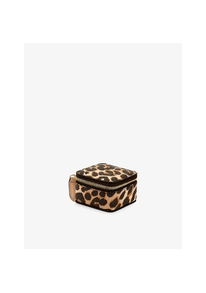 Smythson Panama Leopard Small Leather Trinket Case