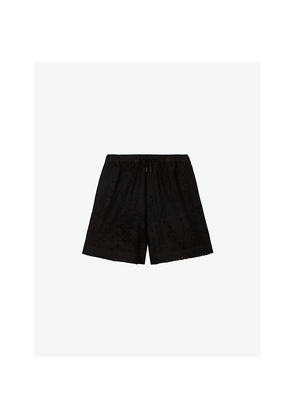 Mens The Kooples Drawstring-Waist Regular-Fit Stretch-Cotton Shorts