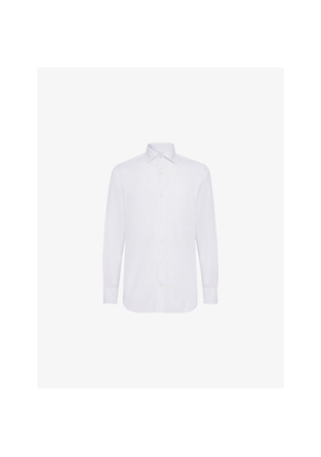 Mens Boggi Point-Collar Slim Fit Cotton-Twill  Shirt