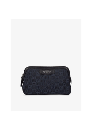 Womens Smythson Stamp Small Canvas Travel Pouch