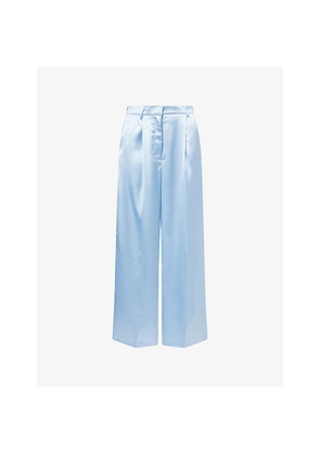 Womens 4th & Reckless Agatha Wide-Leg Satin Trousers