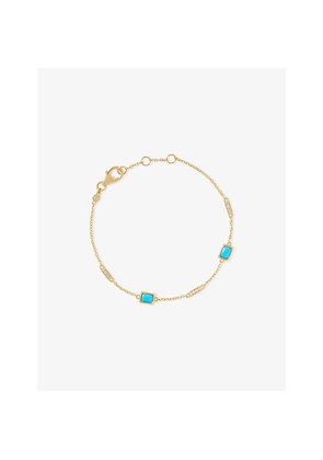 Womens Astley Clarke Aurora Ridge 18ct Yellow Gold Vermeil, Turquoise and White Sapphire Station Bracelet