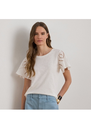 Eyelet Cotton Jersey & Broadcloth Top