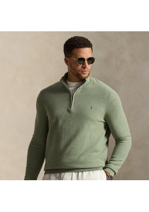 Big & Tall - Mesh-Knit Cotton Quarter-Zip Jumper