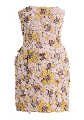 Costarellos Sirra Beaded Lace Mini Dress - Moda Operandi