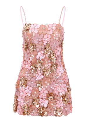 LoveShackFancy Aleria Floral-Embellished Tulle Mini Dress - Moda Operandi