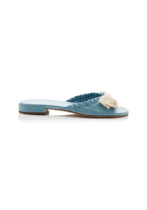 Prada Grosgrain-Trimmed Leather Sandals - Moda Operandi