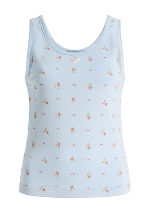 Prada Bouquet-Print Cotton Tank Top - Moda Operandi