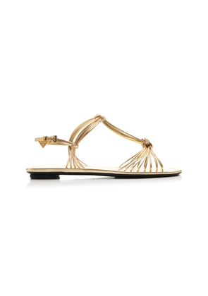 Prada Metallic Leather Sandals - Moda Operandi