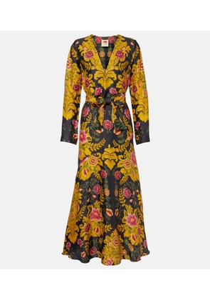 Farm Rio Arabesque Floral Black maxi dress