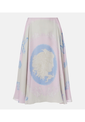 Versace Medusa Cameo silk crepe midi skirt