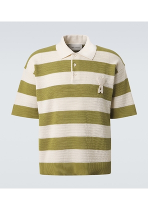 Ami Paris Ami de Cour striped cotton polo shirt