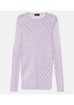 Gucci GG embellished silk top
