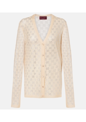 Gucci GG embellished silk cardigan